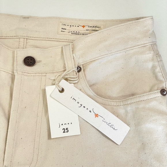 NWT Imogene + Willie James Jean Slim Straight Natural Seeded Selvedge Denim 25 - Picture 15 of 16